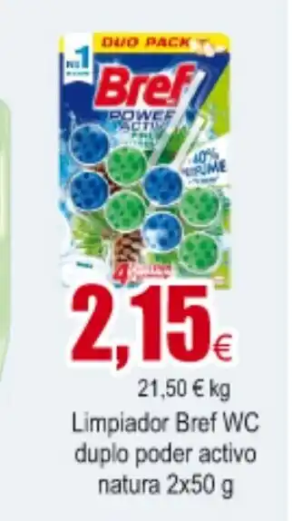 FROIZ Bref Wc Limpiador duplo poder activo natural 2x50g oferta