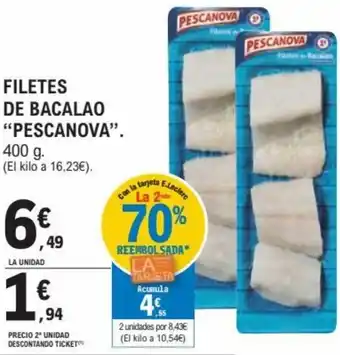 E.Leclerc Filetes de Bacalao "Pescanova" 400 g oferta