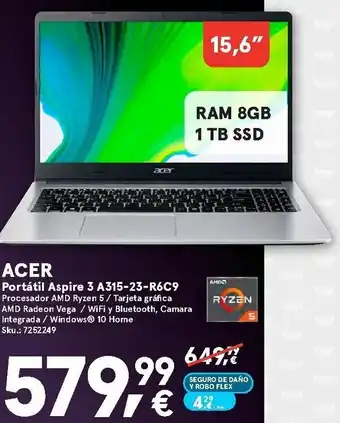 Worten ACER 15.6" Portátil Aspire 3 A315-23-R6C9 oferta
