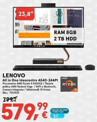 Worten Lenovo 23.8" All in One Ideacentre A540-24API oferta