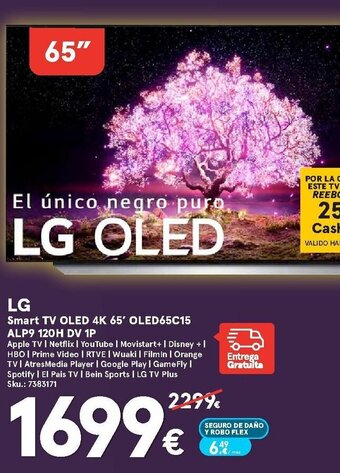Worten LG Smart TV OLED 4K 65' OLED65C15 ALP9 120H DV 1P oferta