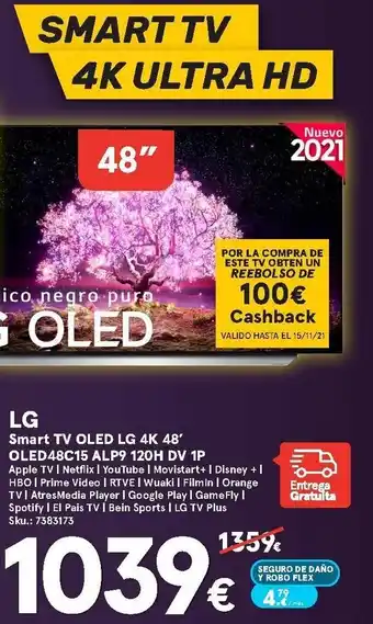 Worten LG Smart TV OLED 4K 48' OLED48C15 ALP9 120H DV 1P oferta