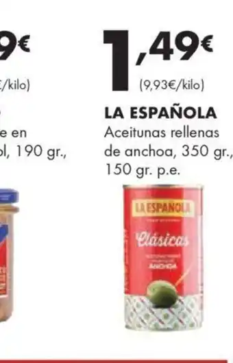 Supermercados Lupa LA ESPAÑOLA Aceitunas rellenas de anchoa oferta