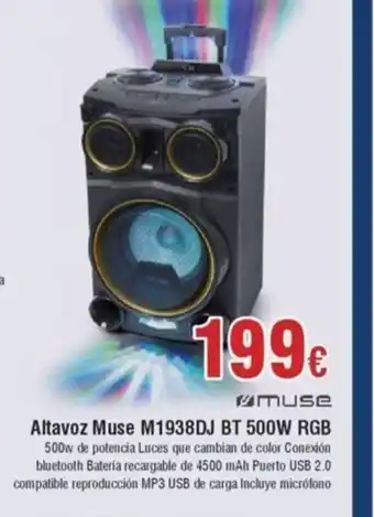 FROIZ Altavoz Muse M1938DJ BT 500W RGB oferta