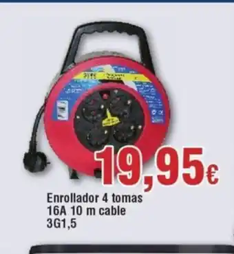 FROIZ Enrollador 4 tomas 16A 10 m cable 3G1,5 oferta