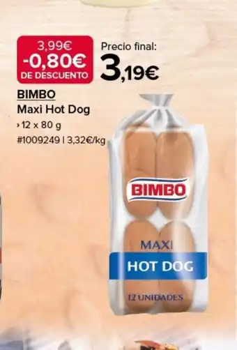 Costco BIMBO Maxi Hot Dog oferta