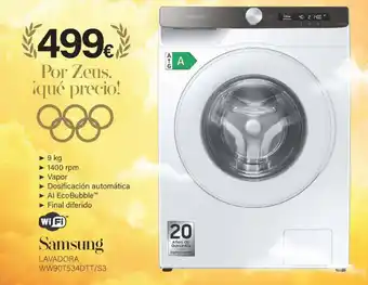 Tien 21 Samsung LAVADORA WW90T534DTT/S3 oferta