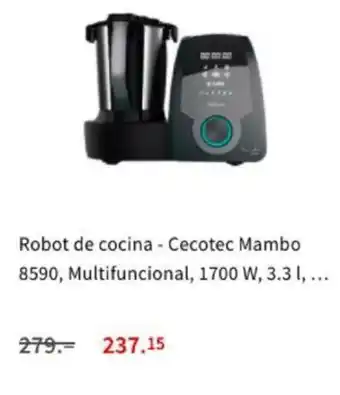 MediaMarkt Robot de Cocina - Cecotec Mambo 8590, Multifuncional, 1700 W, 3.3 l oferta