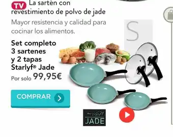 La tienda en casa Set Completo 3 Sartenes Y 2 Tapas Starlyf Jade oferta