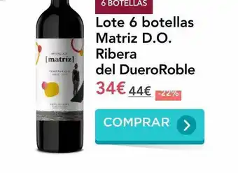 La tienda en casa Lote 6 Botellas Matriz D.o. Ribera Del DueroRoble oferta