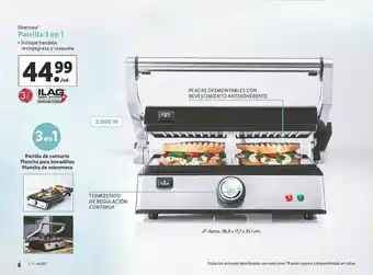 Lidl Silvercrest Parrilla 3 En 1 oferta