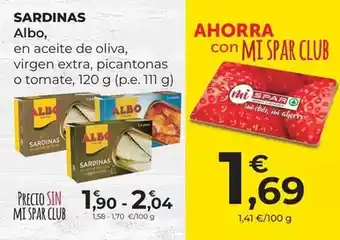 SPAR Gran Canaria Albo - sardinas oferta