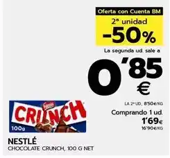 BM Supermercados Nestlé - chocolate crunch oferta