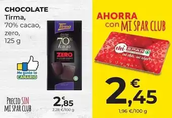 SPAR Gran Canaria Tirma - chocolate oferta