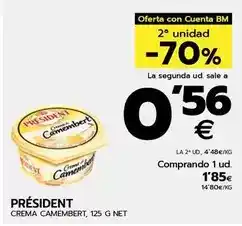 BM Supermercados Président - crema camembert oferta