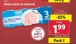 Lidl Atún claro al natural oferta