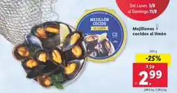 Lidl Mejillones cocidos al limón oferta