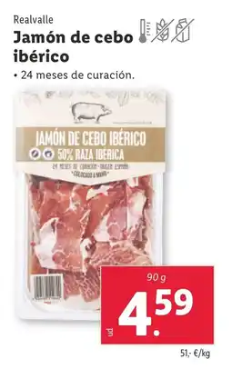 Lidl Jamón de cebo ibérico oferta