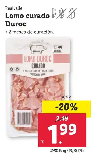 Lidl Lomo curado Duroc oferta