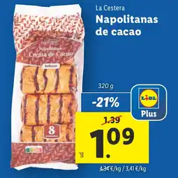 Lidl Napolitanas de cacao oferta