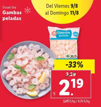 Lidl Ocean Sea Gambas peladas oferta