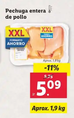 Lidl Pechuga entera de pollo oferta