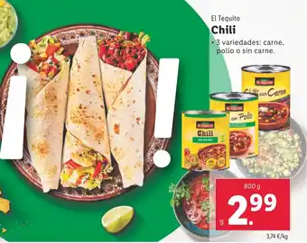 Lidl El Tequito Chili oferta