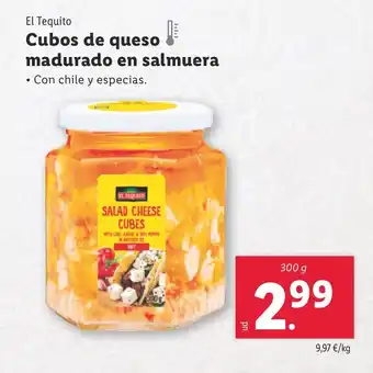 Lidl El Tequito Cubos de queso madurado en salmuera oferta