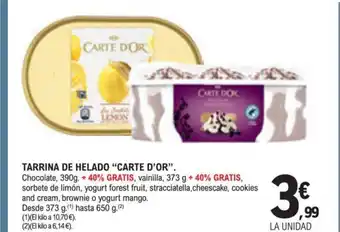 E.Leclerc TARRINA DE HELADO CARTE D'OR oferta