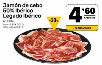 AhorraMas Jamón de cebo legado ibérico oferta
