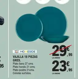 E.Leclerc VAJILLA 18 PIEZAS GRES. oferta