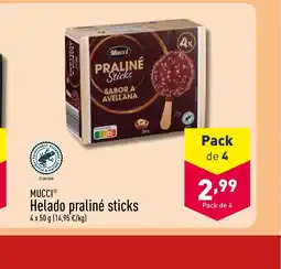 ALDI Helado praliné sticks oferta