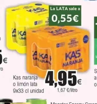 FROIZ Kas naranja o limón lata oferta