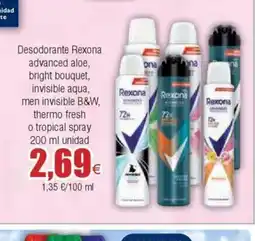 FROIZ Desodorante Rexona advanced aloe oferta