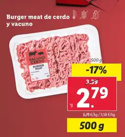 Lidl Burger meat de cerdo y vacuno oferta