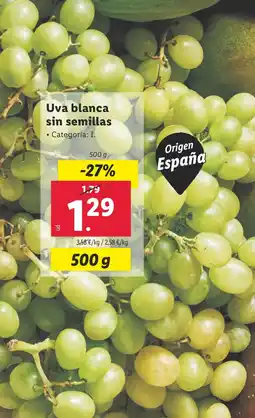 Lidl Uva blanca sin semillas oferta