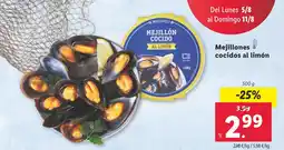 Lidl Mejillones cocidos al limón oferta
