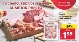 Lidl Jamón serrano Duroc Gran Reserva oferta