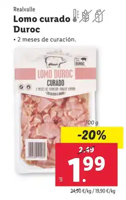 Lidl Lomo curado Duroc oferta