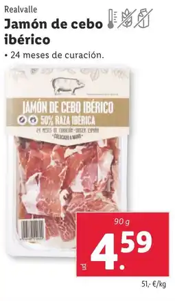 Lidl Realvalle Jamón de cebo ibérico oferta