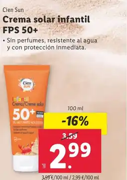 Lidl Crema solar infantil FPS 50+ oferta