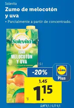 Lidl Zumo de melocotón y uva oferta