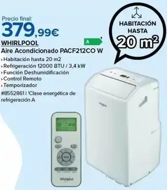 Costco Whirlpool - aire acondicionado pacf212co w oferta