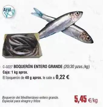 Abordo Boquerón entero grande oferta
