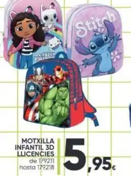 Family Cash MOTXILLA INFANTIL 3D LLICENCIES oferta