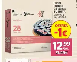 La Sirena Sushi surtido 28 piezas oferta