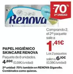 El Corte Inglés Renova - papel higiénico skincare oferta