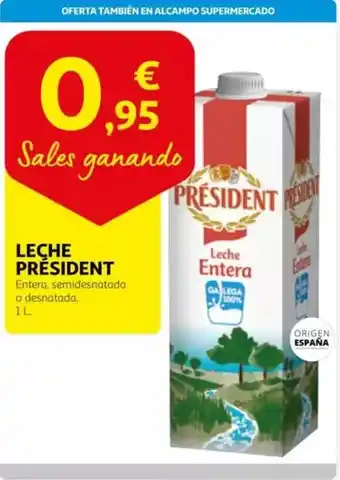 Alcampo Président - leche oferta