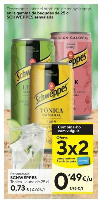 Caprabo Tónica schweppes oferta
