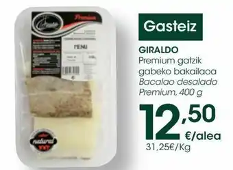 Eroski Giraldo bacalao desalado premium oferta